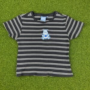 Vintage Care Bears Grumpy Bear Black Striped Short Sleeve Baby Tee Sz M